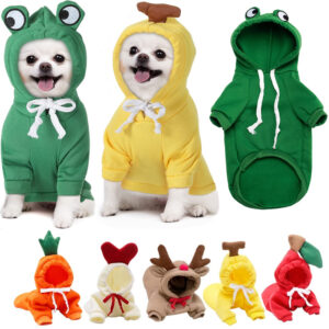 Cute Fruit Hoodie for Small Dogs – Warm Fleece Pet Coat