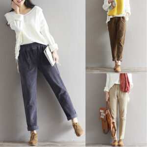 Women’s Corduroy Loose Pants – Autumn/Winter Casual Trousers